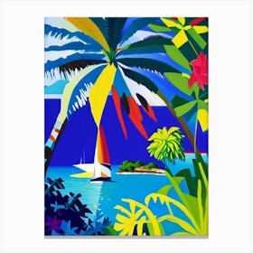 Grenadines Saint Vincent And The Grenadines Colourful Painting Tropical Destination Canvas Print