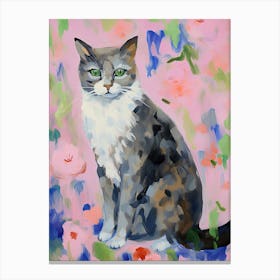 A Australian Mist Cat Painting, Impressionist Painting 3 Canvas Print
