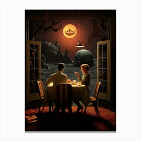 Table At The Moon Canvas Print