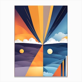 DAY AND NIGHT VECTOR ART 5 Canvas Print