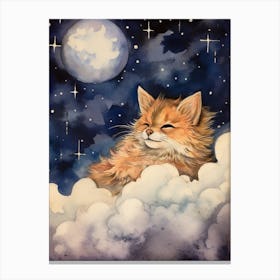Baby Lynx 2 Sleeping In The Clouds Canvas Print