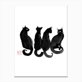 4 Cats Canvas Print