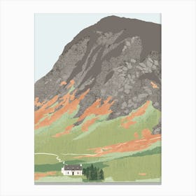 Scottish Highlands Glen Coe Hut Art Print Canvas Print