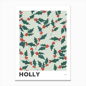 Holly December Birth Flower Canvas Print