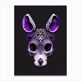 Animal Skull Purple Doodle Canvas Print