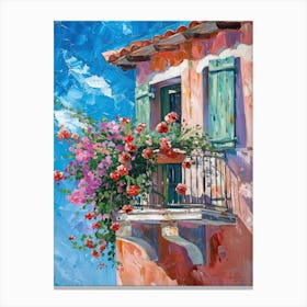 Balcony Painting In Paphos 1 Canvas Print