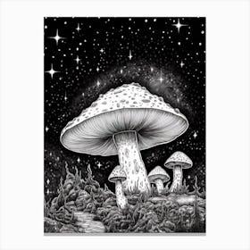 Mushroom And A Starry Night 1 Canvas Print