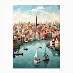 Amsterdam, Netherlands, Geometric Illustration 2 Canvas Print