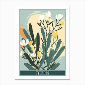 Cypress Tree Flat Illustration 6 Poster Canvas Print