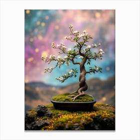 Bonsai Tree On A Rock Canvas Print