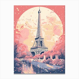 Paris In Risograph Style 4 Canvas Print
