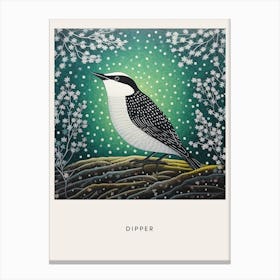 Ohara Koson Inspired Bird Painting Dipper 4 Poster Canvas Print