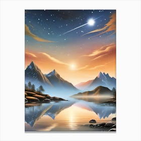 Starry Night In The Mountains Canvas Print