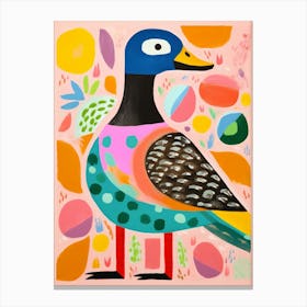 Pink Scandi Duck 3 Canvas Print