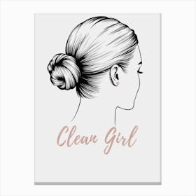 Clean girl pink black and white wall art 2025 Canvas Print