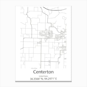 Centerton,United States Minimalist Map 1 Canvas Print