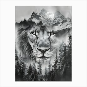 Lion In The Forest 15 Canvas Print