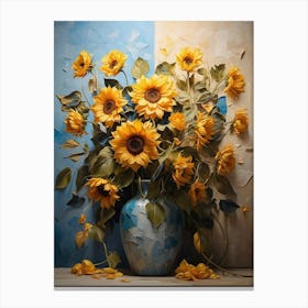 Sunflowers In A Vase Canvas Print