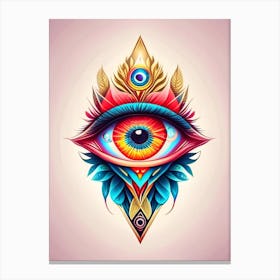Pineal Gland, Symbol, Third Eye Tattoo 6 Canvas Print