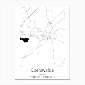 Eberswalde,Germany Minimalist Map Canvas Print