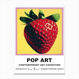 Poster Big Strawberry Pop Art 1 Canvas Print