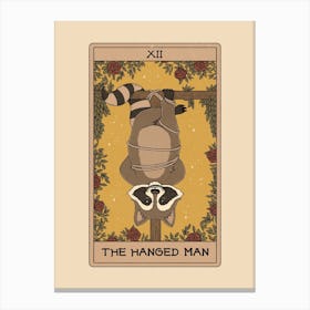 The Hanged Man  Raccoons Tarot Canvas Print