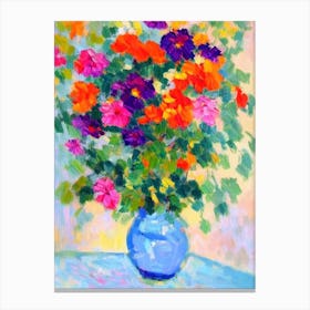 Nemesia Floral Abstract Block Colour 1 2 Flower Canvas Print