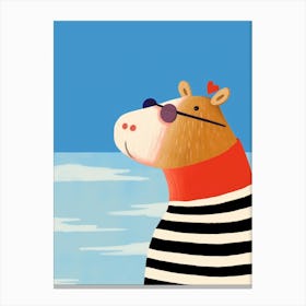 Little Capybara 1 Wearing Sunglasses Canvas Print