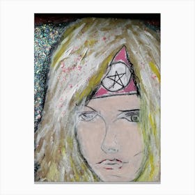 Vince Neil pink pentagram Canvas Print