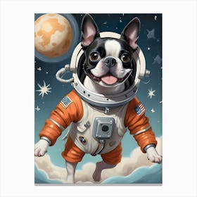 Boston Terrier In Space-Reimagined 1 Canvas Print