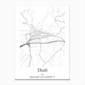 Eboli,Italy Minimalist Map Canvas Print