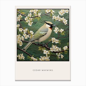 Ohara Koson Inspired Bird Painting Cedar Waxwing 1 Poster Canvas Print