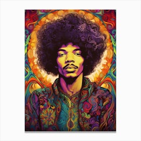 Jimi Hendrix Vintage Psycedellic 14 Canvas Print