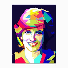 Lady Diana Most Beauty Woman Pop Art Wpap Canvas Print