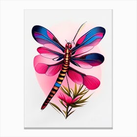 Roseate Skimmer Dragonfly Tattoo 3 Canvas Print