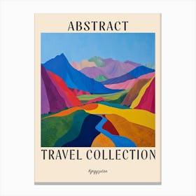 Abstract Travel Collection Poster Kyrgyzstan 3 Canvas Print