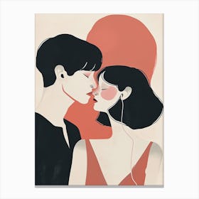 Kissing Couple 2, Valentine's Day Canvas Print