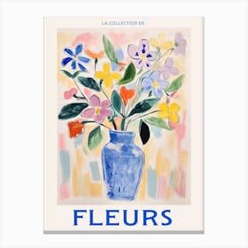 French Flower Poster Periwinkle 2 Canvas Print