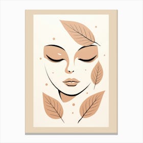 Face With Leaves Canvas Print