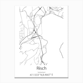 Risch,Switzerland Minimalist Map Canvas Print