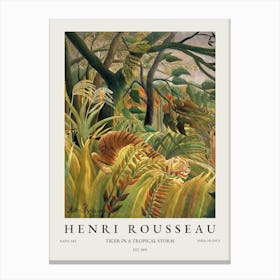 Henri Rousseau Tiger In A Tropical Storm Canvas Print