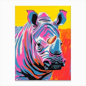 Rhino Colour Contrast Canvas Print