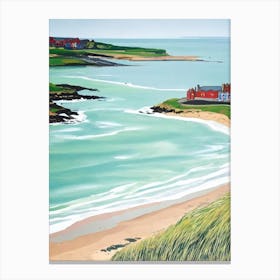 West Sands Beach, St Andrews, Scotland Contemporary Illustration 1  Canvas Print