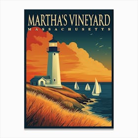 Martha's Vineyard, Massachusetts - Lighthouse Canvas Print