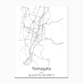 Yamagata,Japan Minimalist Map Lienzo