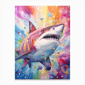  A Bull Shark Vibrant Paint Splash 1 Canvas Print