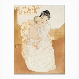 Maternal Caress (1891), Mary Cassatt Canvas Print