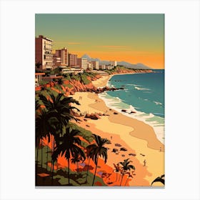 Acapulco, Mexico, Flat Illustration 1 Canvas Print