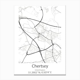 Chertsey,United Kingdom Minimalist Map Lienzo