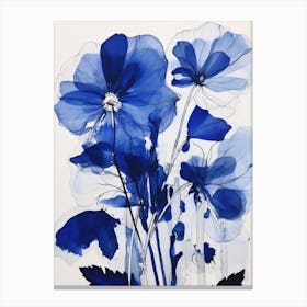 Blue Botanical Lily 4 Canvas Print